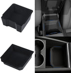 2026 Center Console Organizer for Tesla Model Y Juniper Accessories & Model 3 Highland 2026-2024 Flocked Storage Organizer Set Center Console Box, Armrest Box and DIY Cup Mat