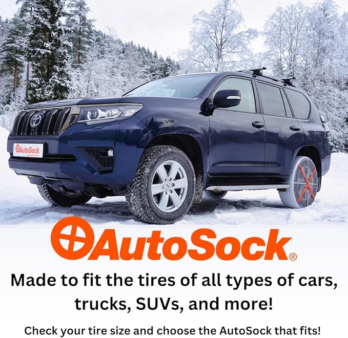 AutoSock Passenger Vehicle Snow Socks for Tires, HP850 - Car Sock Tire Traction Device for Snow, Ultimate Chain Alternative f