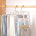 Upgrade Azeroth Pants Hangers 4 Pack Space Saving S-Type Stainless Steel Clothes Pants Hangers,Anti-Slip Design,Clothes Close