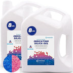 [Net Weight 16LBS] Blue Indicating Silica Gel Beads Desiccants - Rechargeable Desiccant Beads Silica Beads (Blue to Pink, 2 P