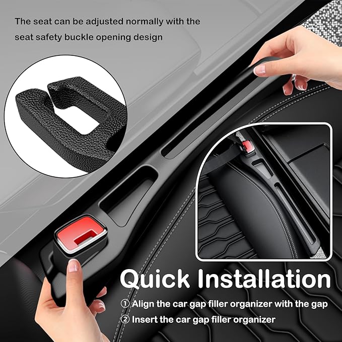 2PCS Upgraded Car Seat Gap Filler Organizer with Phone Holder,2 in 1 Car in Between Cars Seat Catcher for Filling Gaps,Versatile Cars Gap Seats Filler as Under Seats Storage