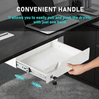 Under Desk Drawer Storage with Lock, 16"x11.8"x3.6", Metal Undermount Table Drawer, Ball Bearing Slides Out Tray Organizer fo