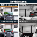 Veharvim Sun Visor Extender for Car with 2 Side Sunshade, Polarized UV400 Visor Extender Attachment for Car Visor with PC Lens,Anti-Glare for Safe Driving (2 Side Panel) (Black, Universal(2Pack))
