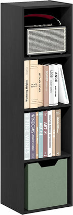 Furinno PASIR Book Shelf, 4-Tier Bookcase, Modern Standing Bookshelf, Open Storage Shelf, 9 x 12 x 42 Inches, for Home Office