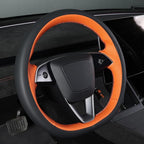 MEWANT DIY Stitching Real Leather Steering Wheel Cover Wrap for Tesla Model 3 Highland 2023-2025/Model Y 2025 Highland for Tesla Model 3/Model Y Accessories(3D Style)