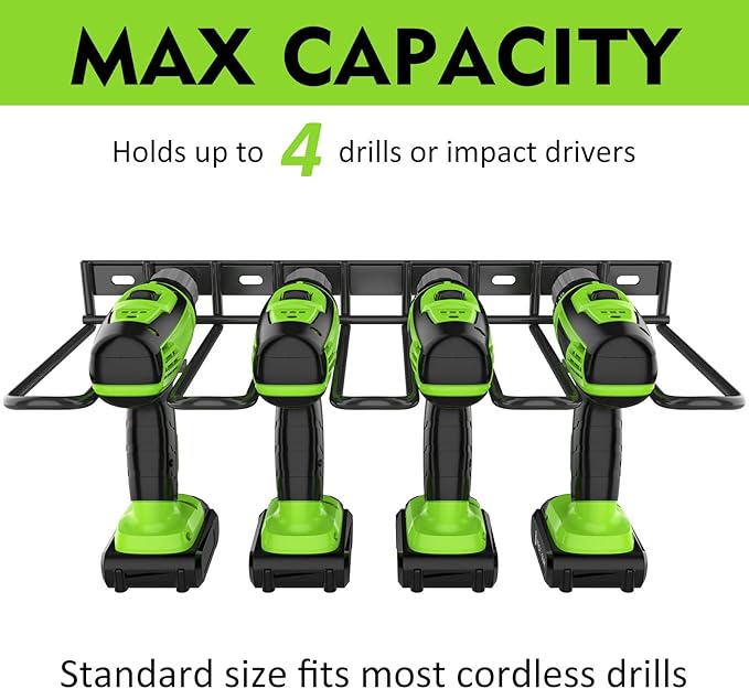 ENONCI Power Tool Organizer, Drill Holder Wall Mount,Thickened Drill Rack,50 lb Garage Storage Heavy Duty Drill Organizer Uti
