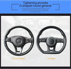 Leather Steering Wheel Cover, Auto Car Stretch Steering Wheel Protector, Universal 15 Inch Anti-Slip Breathable Odorless Stee