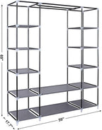 Closet Wardrobe, Portable Closet for Bedroom, Clothes Rail with Non-Woven Fabric Cover, Clothes Storage Organizer, 58 x 17 x 