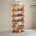 Jessie Bamboo Shoe Rack,Free Standing Shoe Rack for Closet,Portable Folding Shoe Storage Rack, Space Saving,Shoe Shelf for Be