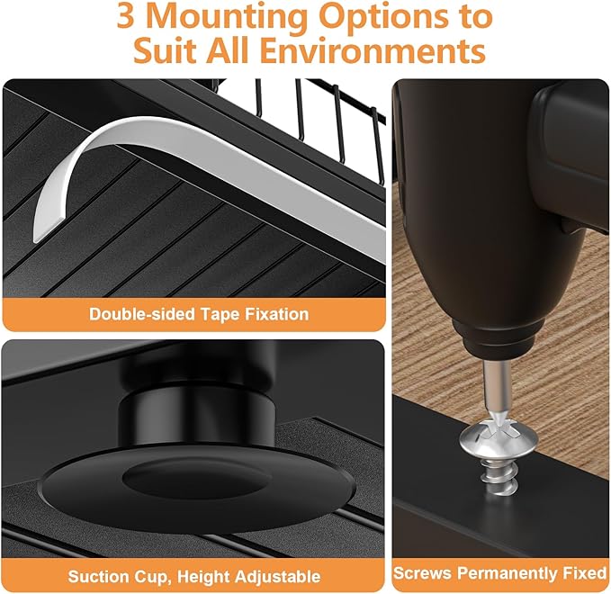 Under Sink Organizer, High Adjustable 2 Tier Under Kitchen Sink Organizer, Multi-Purpose Storage Shelf for Kitchen Bathroom C