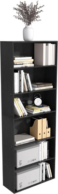 Wooden 6 Tier Book Shelf, 6 Cube Storage Organizer,6 Tier Low Bookcase Storage Display Organizer, 64 Inch Versatile Cubes She