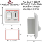 12 Volt DC Dimmer Switch for LED, Halogen, Incandescent - RV, Auto, Truck, Marine, and Strip Lighting (Large Slider, White)