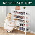 Smiry Long Bamboo Shoe Rack 6-Tier, Stackable Wooden Shoe Organizer for Entryway & Closet, Free Standing Wood Shoe Storage Sh