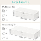 Under Bed Storage Bins, Closet Containers Organizers, Foldable Basket with Zippered, for Blankets, Clothes, Comforters, 4 Pac