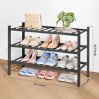 Kitsure Bamboo Wooden Shoe Rack for Closet - Stackable Shoe Organizer with Modular Structure, Space-Saving Shoe Shelf for Ent