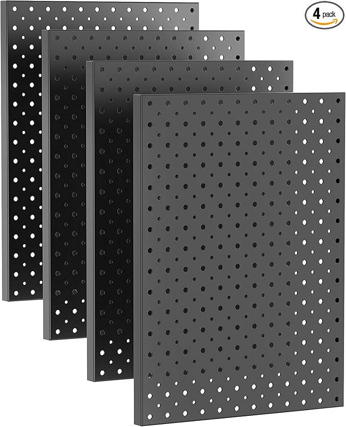 Ultrawall Metal Pegboard Panels, Pegboard Wall Organizer, Black Peg Boards for Wall, Garage Tool Storage Organization, 12"X16
