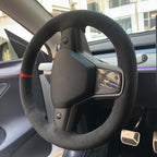 MEWANT Hand Stitched Steering Wheel Cover for Tesla Model 3 2017-2023 / Model Y 2020-2023 for Tesla Model 3/Y Accessories