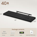Vivelove 32 Inch Floating Shelves, Deep Wall Shelves with Invisible Brackets, Display Shlf for Bathroom Living Room Kitchen B