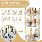 MOKANI 360 Rotating Makeup Organizer for Vanity, 3 Tier Adjustable Perfume Organizer for Dresser, Multi-Function Spinning Cos