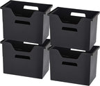IRIS USA Large Portable Desktop File Box with Open Lid, 4 Pack, Side Handles, Hanging File Folders, Tabs & Inserts, Letter Si