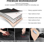 1 Pack Leather Front Car Seat Cover, Universal Sideless Car Seat Protector with Storage Pocket and Seat Belt Pad, Waterproof 