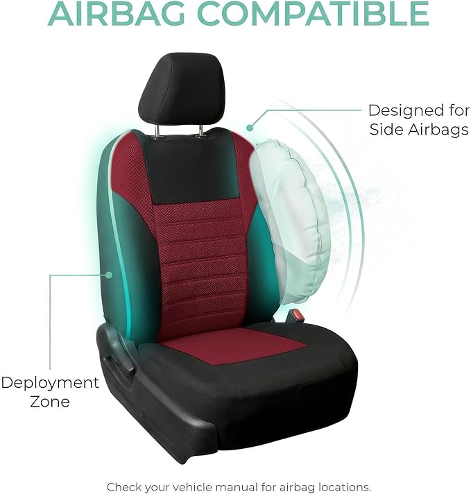 FH Group Automotive Car Seat Covers Front Set Premium 3D Air Mesh Front Seat Covers, Airbag Compatible Universal Fit Interior