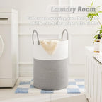Artfeel Laundry Basket,Woven Cotton Rope Laundry Hamper,100L for Decorative Storage of Dirty Clothes,Toys and Blankets in Bat
