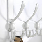 Dseap Over The Door Hook Hanger - Fits 1 3/8" to 1 3/4" Standard Doors | 5 Tri Hooks Heavy Duty Towel/Coat Rack | Door Organi