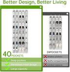 Unjumbly Over the Door Shoe Organizer with 40 Large Breathable Mesh Pockets, Space Saving Shoe Holder, Hanging Shoe Rack for 