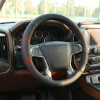 Leather Steering Wheel Cover for Chevy Silverado 1500 2500 3500, for GMC Sierra 1500 2500 3500, for Toyota RAV4 Corolla Camry
