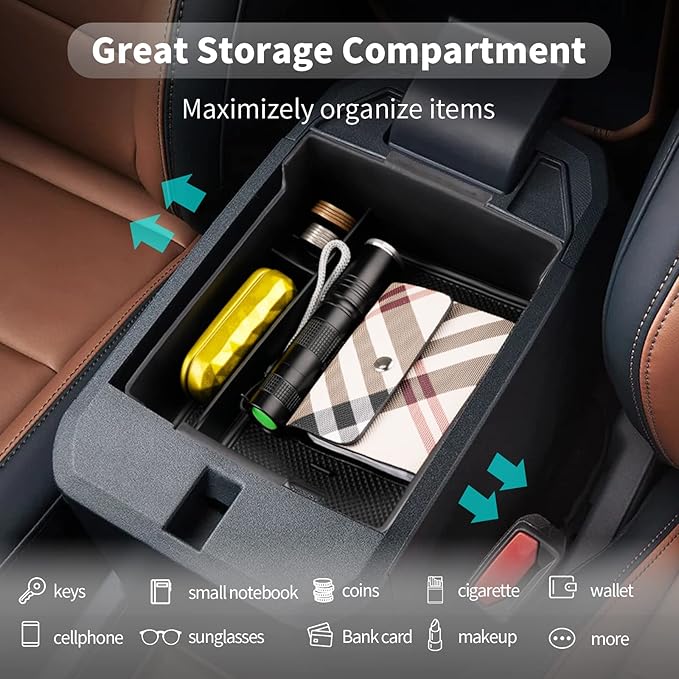 CDEFG Maverick Center Console Organizer for 2022 2023 2024 2025 2026 Ford Maverick Truck Accessories Central Console Armrest 