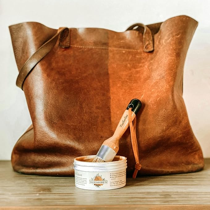 Skidmore’s Leather Cream: All-Natural, Non-Toxic Leather Conditioner - Made in USA Since 1984. Water Repellent Formula Restor