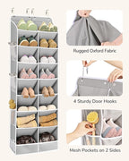 ULG Over The Door Shoe Organizer with 16 Large Pockets, Hanging Shoe Rack for Closet Door, Space Saving Shoe Storage for Boot