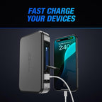 Type S Dynamic Light DL20 1000A Car Battery Jump Starter 12V 6L Gas 3L Diesel LCD Display, Car Jumper Starter Portable Charger, Jump Box, Power Bank, Emergency Hazard Lights, UL Listed - Gray