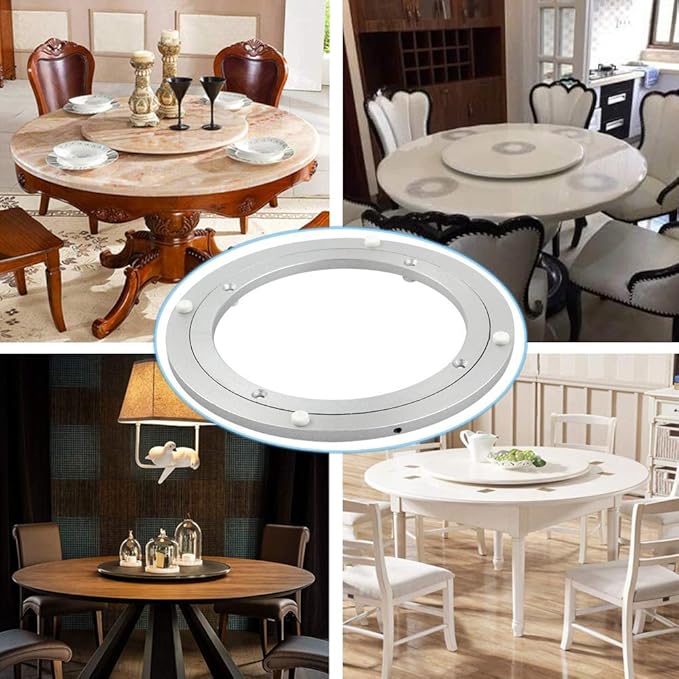 Aluminum Heavy Duty Lazy Susan Rotating Turntable Bearing Swivel Plate Hardware for Dining-Table (6 inch)