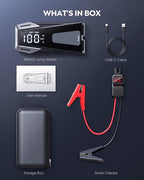 Portable Car Battery Jump Starter 6000A 21800mAh, Car Battery Jumper Starter Portable Jumper Cables for car(8.5L Gas/8.0L