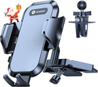 VICSEED Military-Grade Sturdy Car Phone Holder Mount, Upgraded Anti Shake Metal CD Slot & Air Vent Thick Case Friendly Phone Mount for Car Fit for iPhone 17 16 15 Samsung All Phones