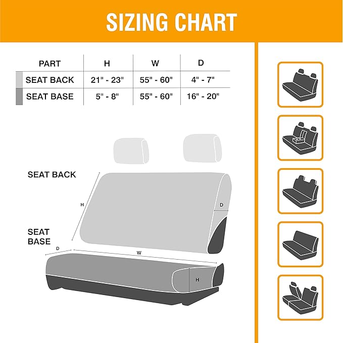 Browning Universal Low Back and Bench Seat Covers, Water and Dirt Resistant Car, Truck, and SUV Seat Covers, Chevron (Heather