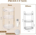 Rotating Makeup Organizer for Vanity, 3 Tier Perfume Skincare Storage for Women, Bathroom Counter Organizer, 360 Spinning Cos