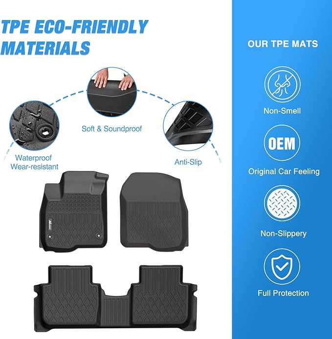 Nilight TPE Floor Mats for Honda CRV CR-V 2023 2024(Fuel and Hybrid Model),All Weather Custom Fit Heavy Duty Floor Liners
