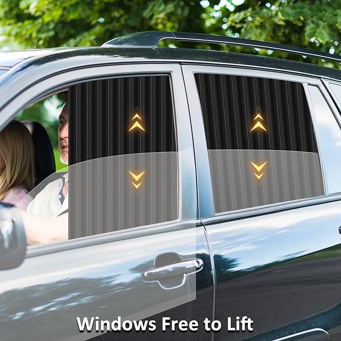 ZATOOTO Car Window Shades for Side Window 4 Pack Magnetic Car Curtains for Privacy Car Window Covers Blackout Blinds Upgrade to a Classy Ride for Camping Sleeping