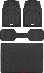 Motor Trend FlexTough Defender Floor Mats for Cars & TrunkShield Trunk Mat Set, Next-Gen Deep Dish Heavy Duty Car All Weather, Rubber Set Auto Truck Van SUV B09VYBHPDK