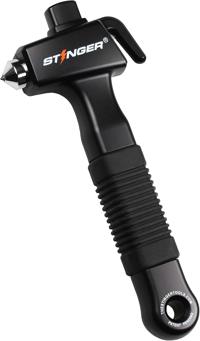 Stinger Super Duty Car Emergency Escape Tool, Hardened Carbon Steel Vehicle Safety Hammer, Spring Loaded Window Breaker, Razo