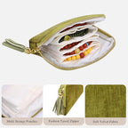 Stratalife Travel Jewelry Case Organizer for Women Wedding Gifts Portable Velvet Pouches for Travel Essentials Jewelry Crysta