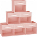 DIMJ Cube Bins, 12.2-Inch Storage Bins Cubes with Window, 6 Packs Collapsible Storage Bins with Handles, Closet Storage Baske
