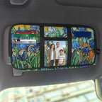 Irises Car Sun Visor Organizer Storage Card Holder Car Storage Bag, Zipper Auto Sunshade Organizer Bag Auto Interior Accessories Truck SUV Storage Pouch Holder