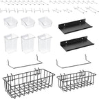 Peg Board Accessories Kit,Pegboard Hooks Assortment with Bins,Cups,Wire Baskets,Paper Towel Holder Can be Used for Pegboard G