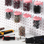 Unittype 20 Set Pegboard Organizer Accessories Peg Boards Jars with Lids Plastic Pegboards Bins Storage Containers Clear Peg 