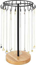 Mkono Necklace Holder Metal Jewelry Display Stand Necklace Organizer with 22 Hooks for Storage and Hanging Bracelet Keychain 