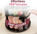 360 Rotating Makeup Organizer - Adjustable Shelf Height and Fully Rotatable. The Perfect Cosmetic Organizer for Bedroom Dress